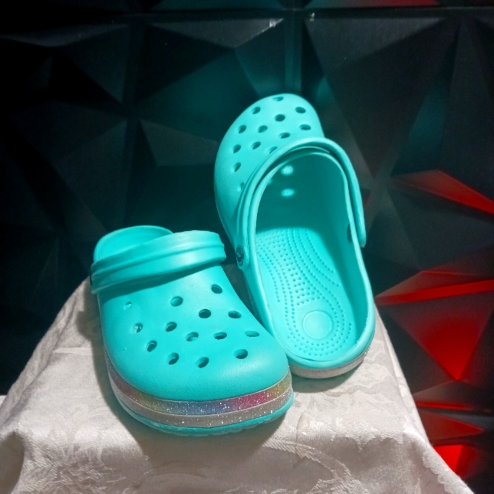 Turquoise Crocs